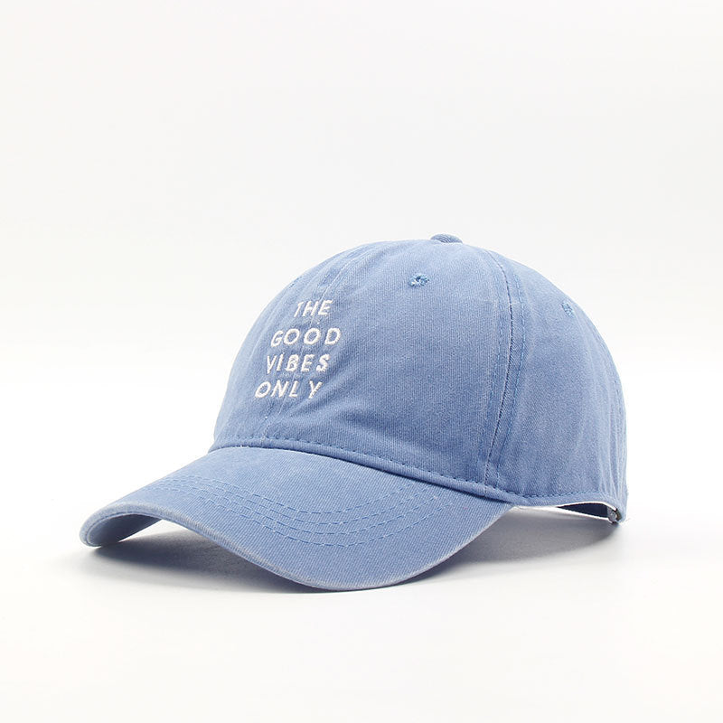 Washed New THE GOOD VIBES ONLY Dad Hat Men Women Cotton Baseball Cap Bone Snapback Cap Hats Bone Garros Wholesale