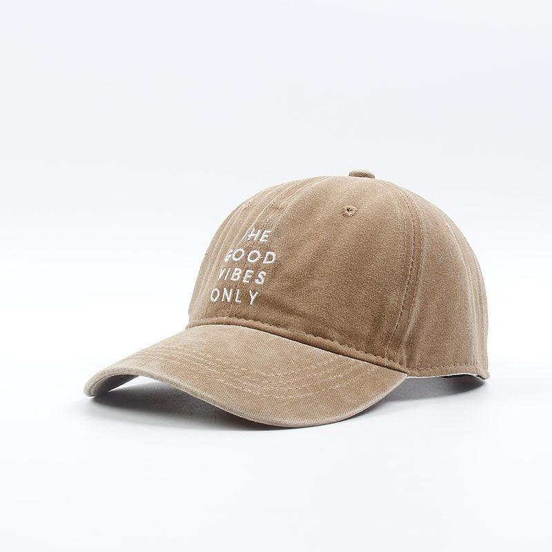 Washed New THE GOOD VIBES ONLY Dad Hat Men Women Cotton Baseball Cap Bone Snapback Cap Hats Bone Garros Wholesale