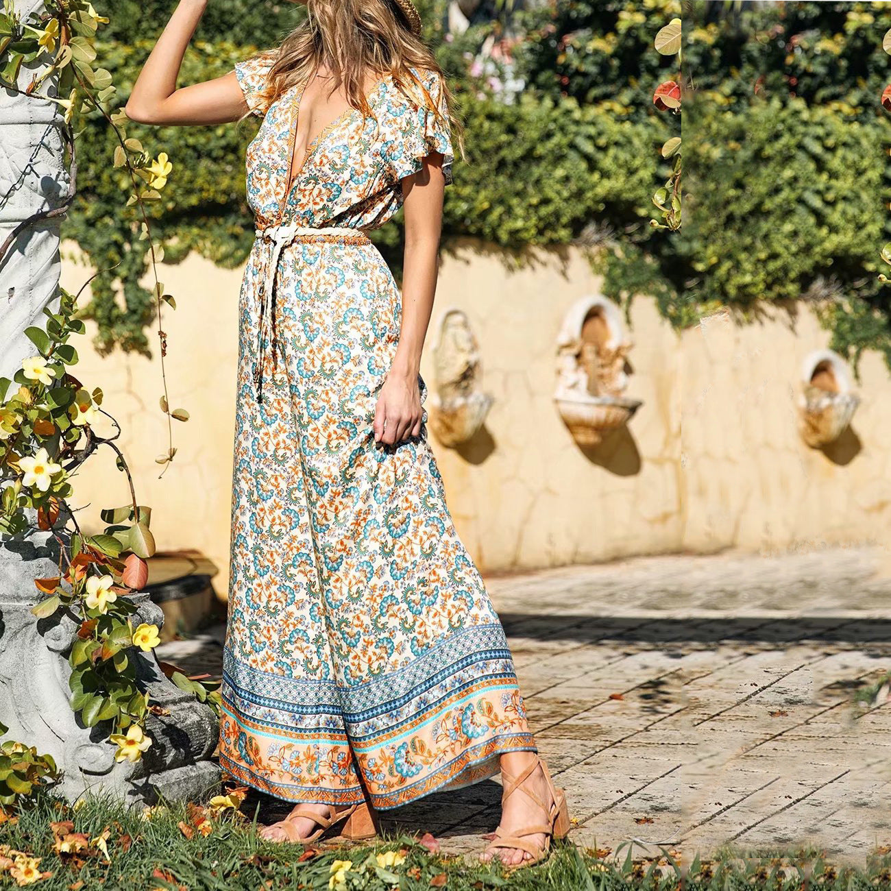Vacation print jumpsuit