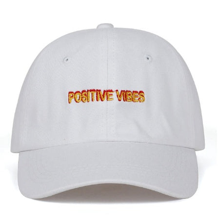 New Positive Vibes Cotton Embroidery Baseballcap Men Women