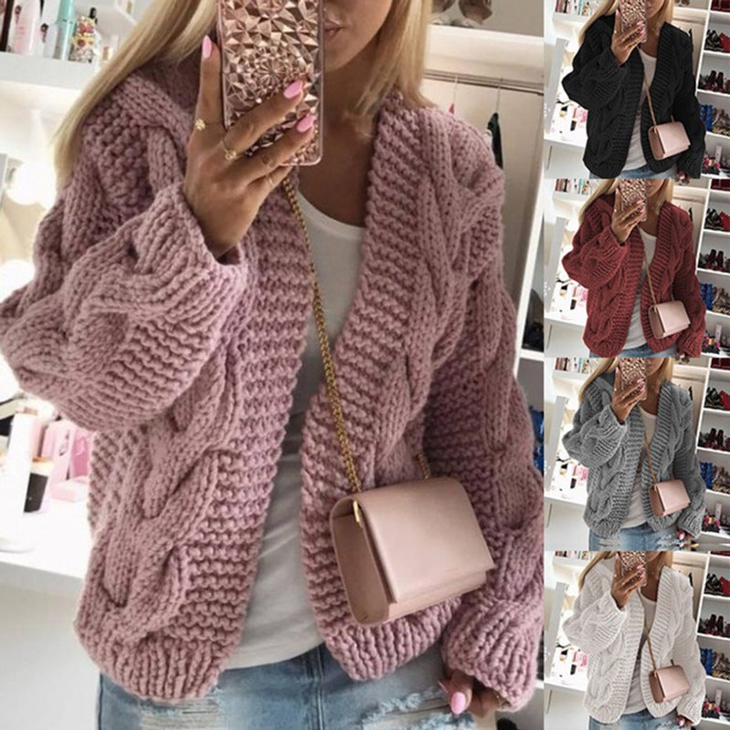 Women's Rough Bold Twist Knit Cardigan