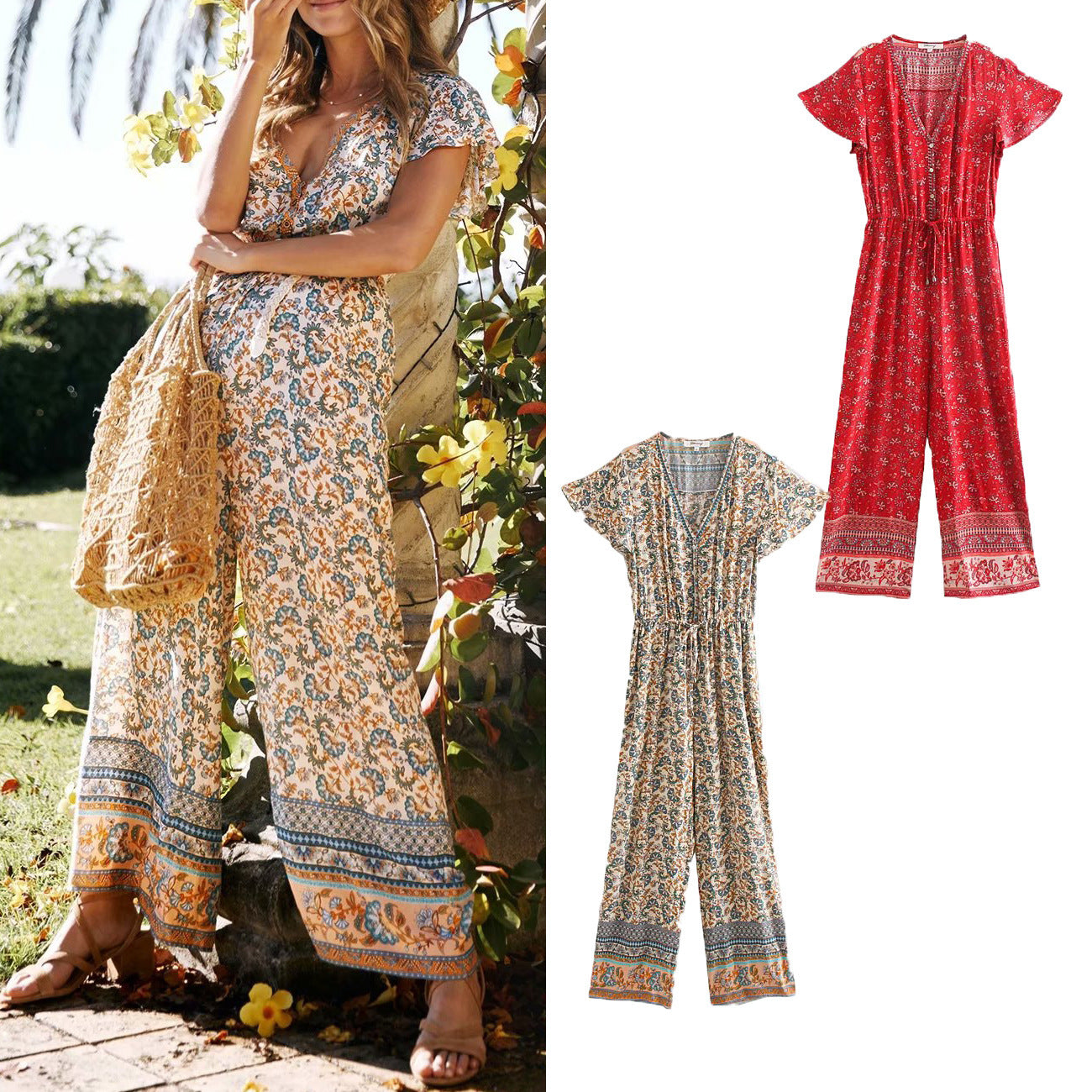 Vacation print jumpsuit