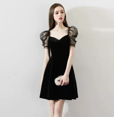 Party French Dress Short Style Looks Thin