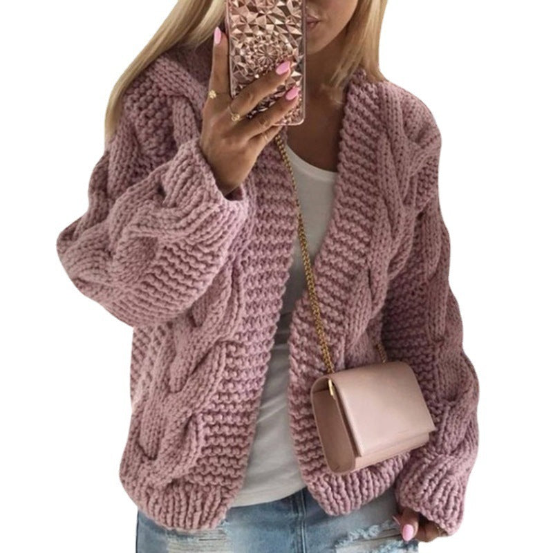 Women's Rough Bold Twist Knit Cardigan
