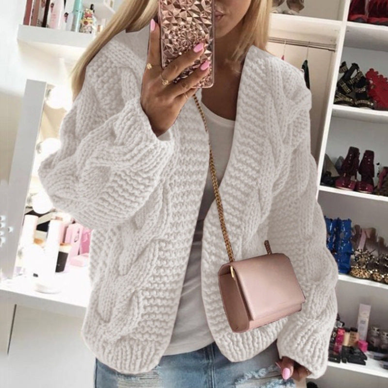 Women's Rough Bold Twist Knit Cardigan